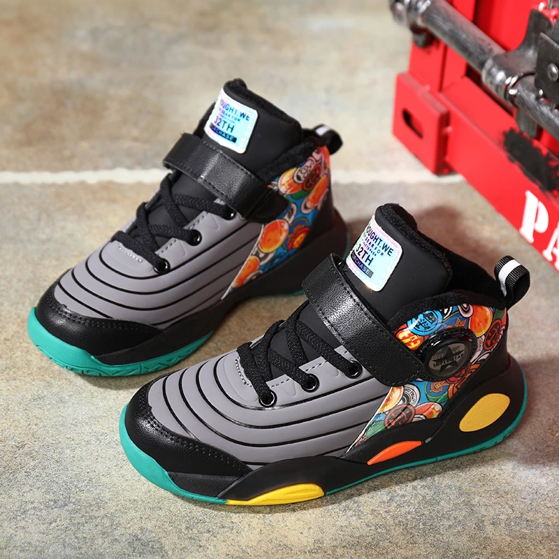 

XZVZ Children Basketball Shoes Boy's Mesh Basket Casual Boots Antislip Rubber Sole Kid Shoes Warm Fashion Kids Sneakers