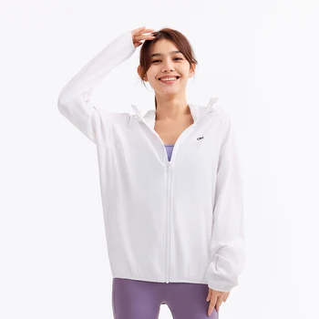 Sunscreen Jackets Women Outdoor Casual UV Protection Clothing UPF50+ Hoodie Breathable Coats for Running Cycling 5