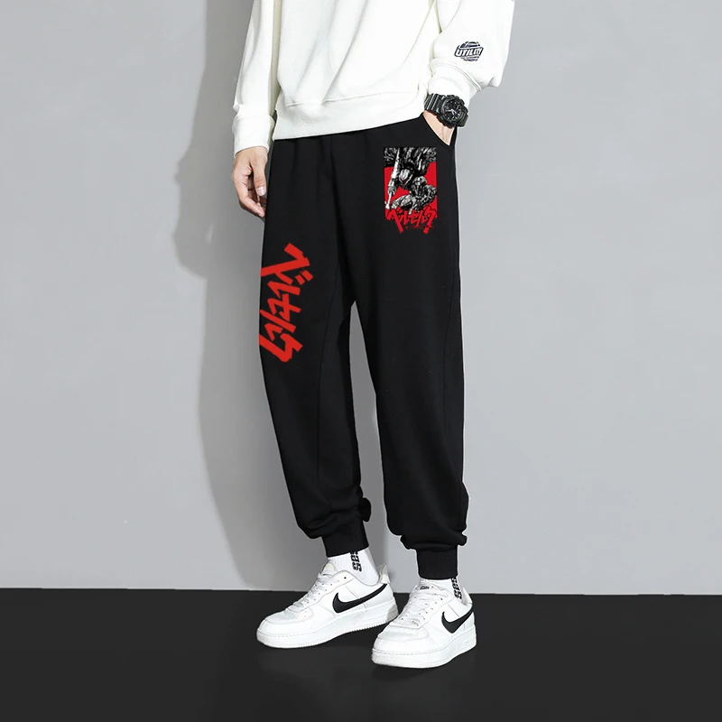 

Fashion Casual Loose Sport Pants Japanese Anime Berserk Guts Long Pants Men Elastic Waist Fleece Sweatpants Trousers Clothing