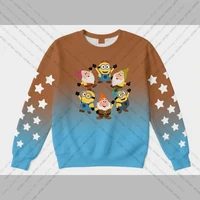 Disney Women's Pure Sweatshirt Hooded Sweatshirt Fashion Little Dwarf Minions Pants Unique Print Plus Size Streetwear Hip-Hop