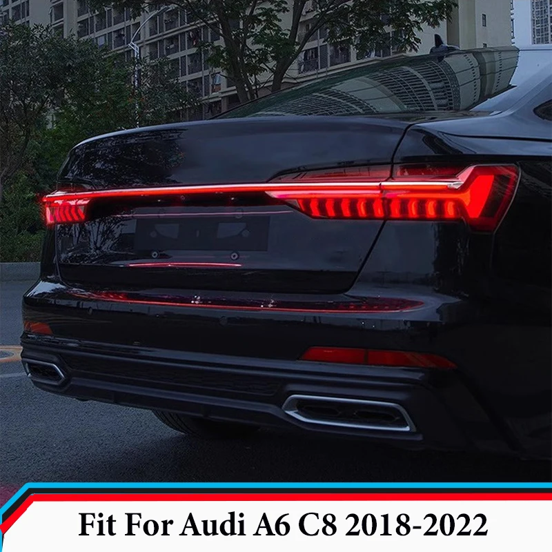 

Dynamic Through Tail Lights Fit for Audi A6 C8 2018 2019 - 2022 Modification Trunk Streamer Taillight LED Throughout Tail Light