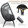 Outdoor Egg Chair Wicker Oversized Egg Basket Chair with Stand Lounger Chairs with Cushion Capacity for Patio Garden Backyard 5