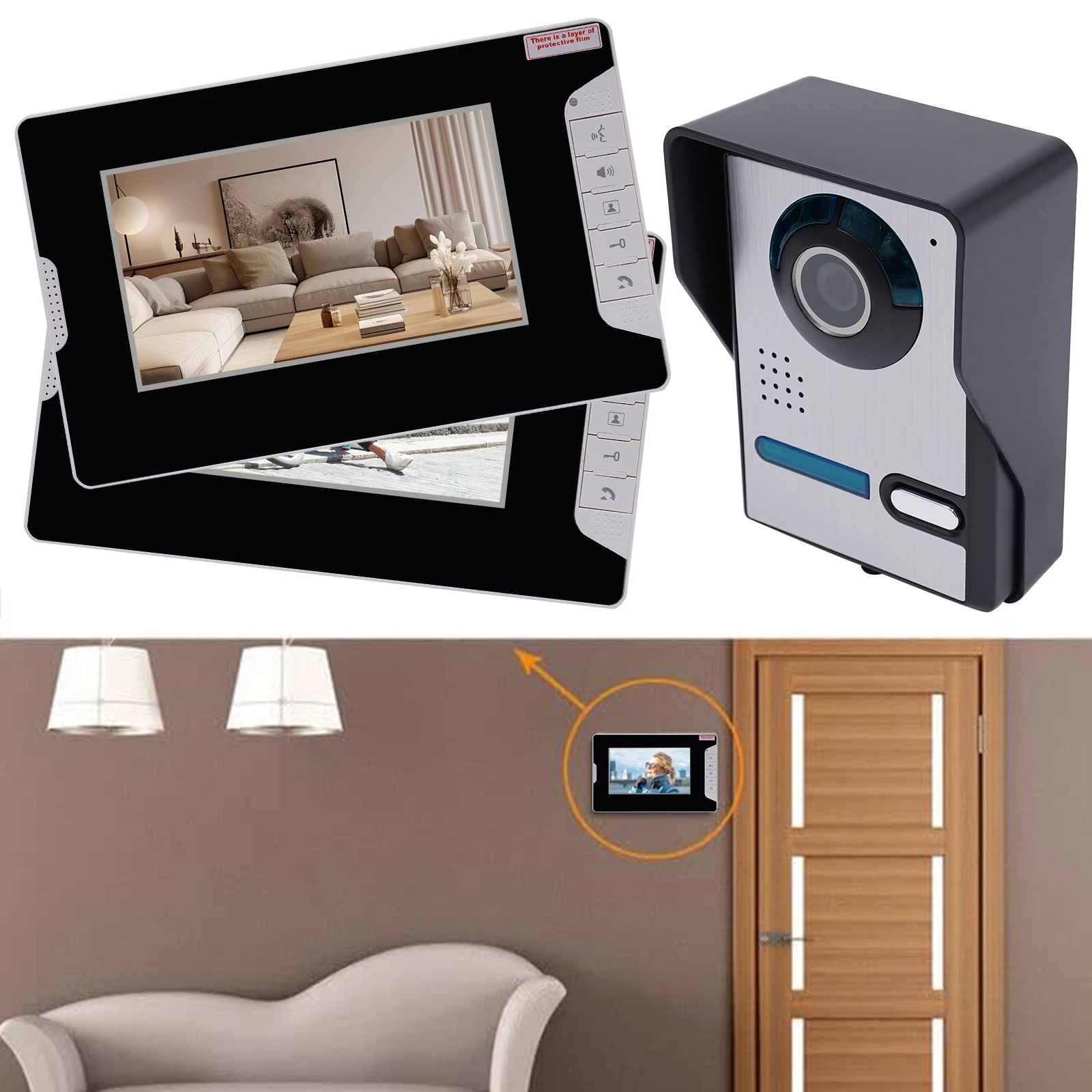 WLAN Türklingel mit Video: 1080p Sicherheit & 7" Monitor
