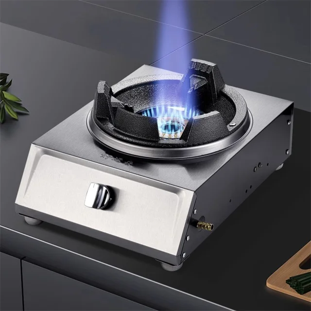 Medium and High Pressure Fierce Fire Stove Commercial Gas Stove Home Stainless Steel Desktop Double Stove Liquefied Gas Cooktop