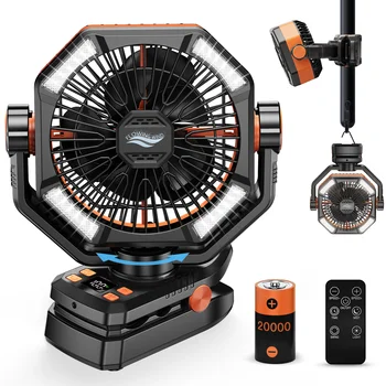 Ventilatore da campeggio ColdSky con doppio motore Ventilatore ricaricabile da 20000 mAh con display digitale con lanterna a LED per ventilatore da campeggio all'aperto 1