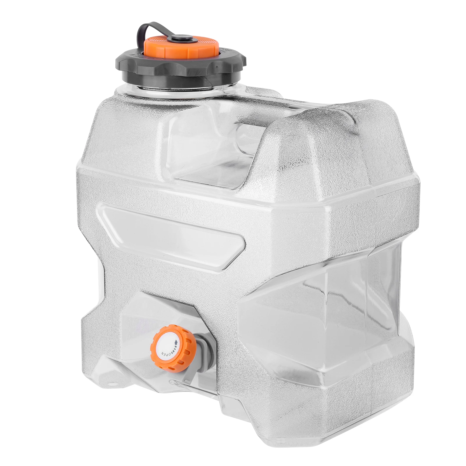 12L Emergency Water Storage Clear Gray Water Carrier with Spigot Portable Water Tank for Camping Outdoor Hiking