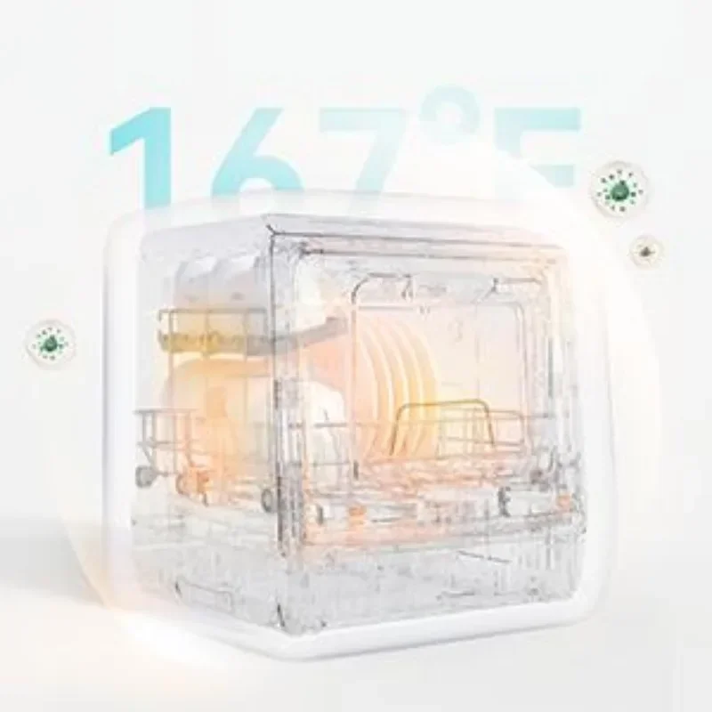 ecozy Portable Dishwasher Countertop, Mini Dishwasher with a Built-in 5L Water Tank, No Hookup Needed, 6 Washing Programs 4