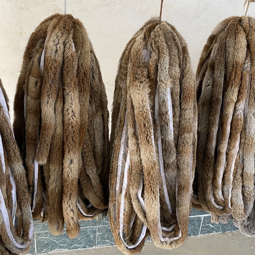 1M Natural Rabbit Fur Trim Real Rabbit Fur Strips Clothing Accessories Jumper Coat Hat Diy Fluffy Trim With Strips clothing accessories clothing craft accessories