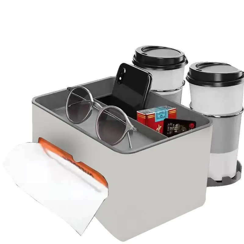 

Car Central Armrest Storage Box With Cup Holders Central Control Organizer Accessories Durable Material