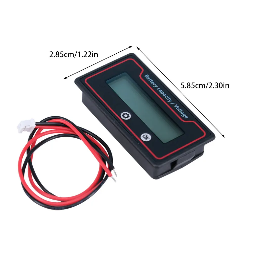 Battery Power Meter Capacity Indicator Digital Voltage Tester Blue