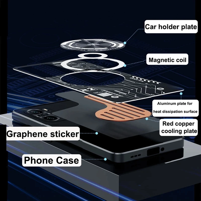 Aluminum Alloy Heat Dissipation Case for Redmi K60 Pro K60E K60Pro Cases Graphene Cooling Red Copper Metal Cover Funda