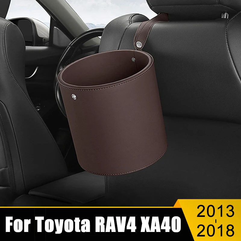 

For Toyota RAV4 XA40 2013 2014 2015 2016 2017 2018 RAV 4 Portable Hanging Car Circular Trash Can Garbage Pocket Sundries Bin
