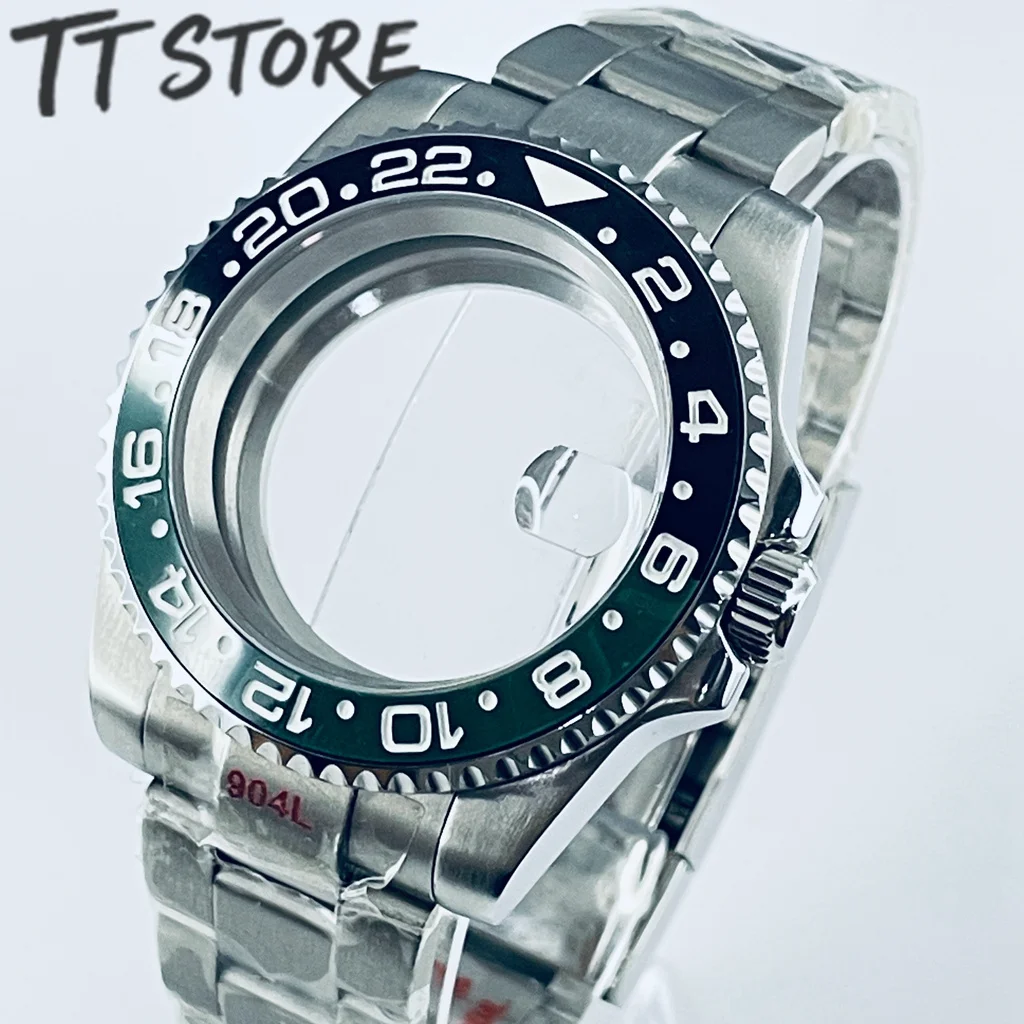 Silver 40mm Watch with Ceramic Bezel and Sapphire Case