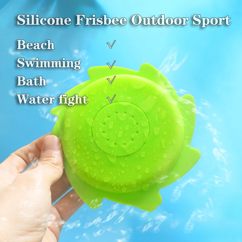 Water Splash Flying Disc Children Toys Swimming Pool Outdoor Sport Summer Beach Party Games Silicone Flying Ring Kids Bath Toys 3