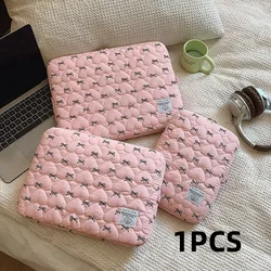 Bow Print Love Embroidery Laptop Sleeve Protective Case (Pink - 15 - inch)