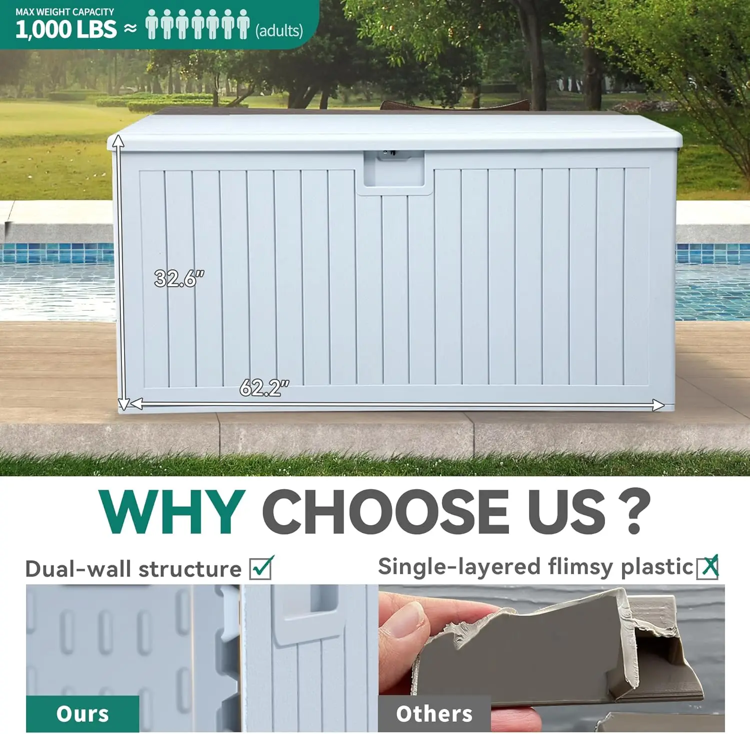 XXL 230 Gallon Large Deck Box 6