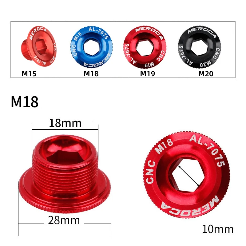 Bike Crank Bolt MEROCA MTB Hollowtech Crank Bolt M18 M19 M20 Mountain Bike Crank Cover Arm Bolt For IXF