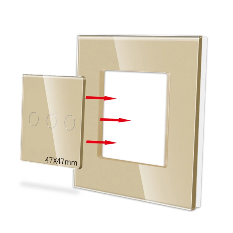 Switch Glass Panel EU Standard 86mm Pearl Crystal Glass Single