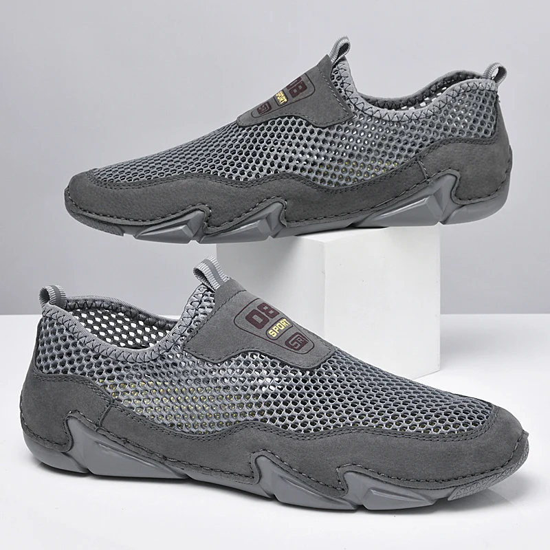 

Men Casual Shoes Slip-on Summer Men Sneakers Breathable Mens Loafers Moccasins Luxury Brand Mesh Mens Low Shoes Big Size 38-46