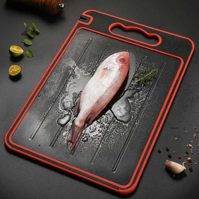 Defrosting board with sharpener Cutting board PP double-sided defrosting multi-purpose wheat straw cutting in one