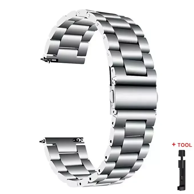Stainless Steel Smartwatch Bracelet, 20mm/22mm Strap