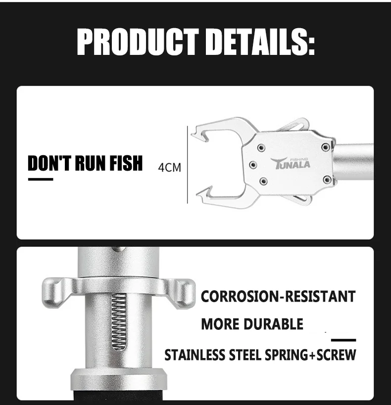 Angel griff 41cm Aluminium legierung Köder Fisch Controller große Fisch klemme Angel werkzeug Angel köder Zubehör fangen Fische – Detail 8