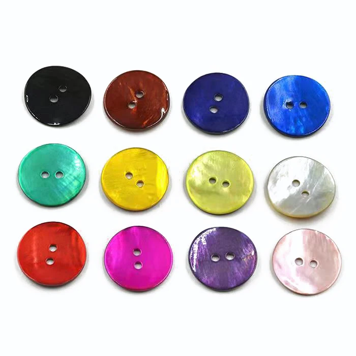 20pcs/lot Natural Shell Sewing Buttons Color Mother of Pearl Shell Round Buttons 2 Holes for Clothing DIY Garment Accessories 3