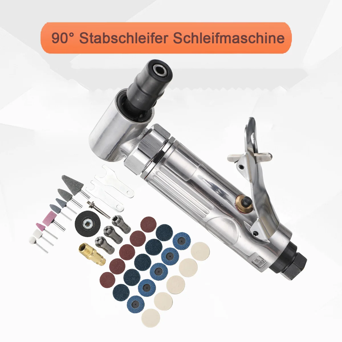 Winkelschleifer für Druckluft 90er ° Rod Polisher Grinder 1/4 Zoll Micro Air Stabschleifer Kit mit Schleifscheiben – Detail 11