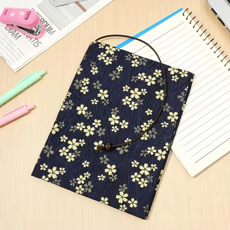 A5 Adjustable Book Cover Book Sleeve Protector Floral Print Cloth Fabric Handmade Hand Account Book Textbook Decor Book Cover - 3