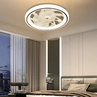 Smart Ceiling Fan Fans With Lights Remote Control Bedroom Decor Ventilator Lamp 48cm Air Invisible Blades Retractable Silent 2