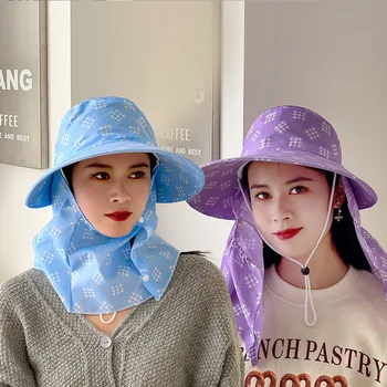 모자, 농업 작업, 차 따기, 차양 모자, 여성 자외선 차단, 빅 에지 모자, 얼굴 및 목 커버, 여름 사이클링