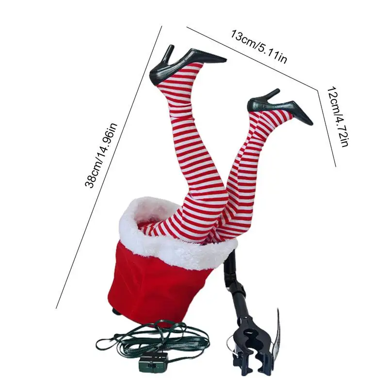 Christmas Elfs Leg Tree Pendant Swinging Elfs Leg Xmas Tree Topper Garland Poseable Plush Christmas Party Home Decor
