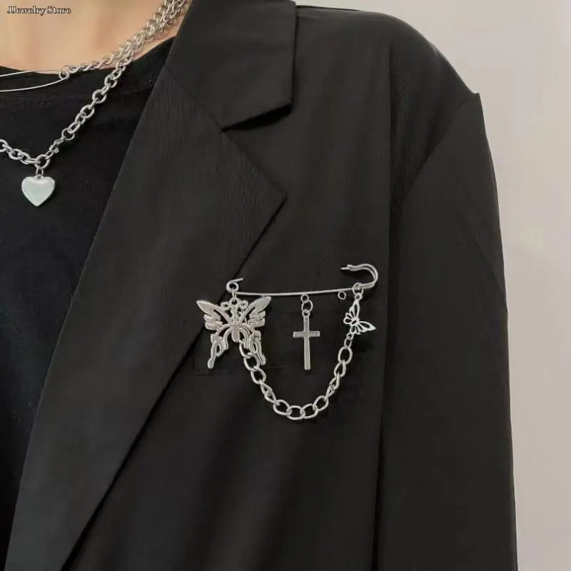 

1pc Dark Tassel Pendant Brooch For Men Women Vintage Brooches Punk Stay Gothic Harajuku Streetwear Jewelry