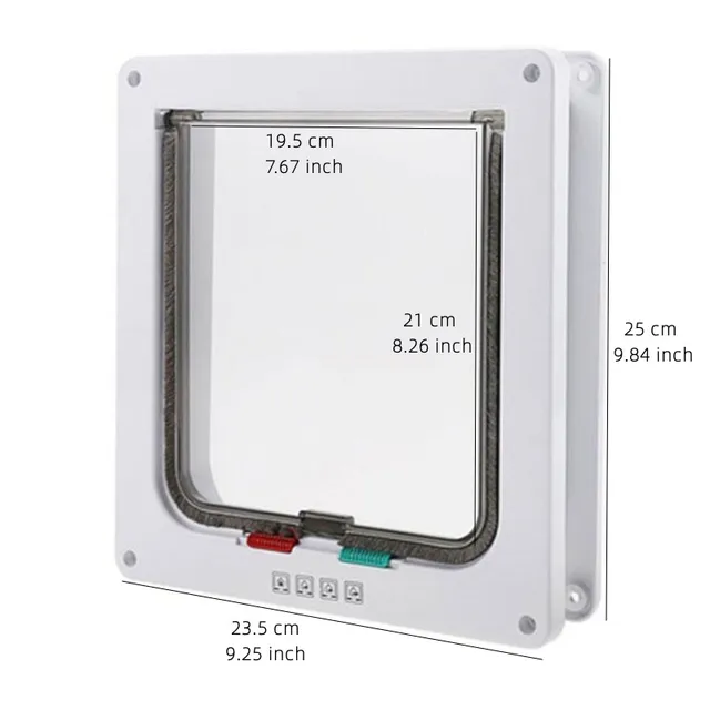 Smart Pet Door 4 Way Locking Security Lock ABS Plastic Dog Cat Flap Door Controllable Switch Direction Doors Small Pet Supplies 5
