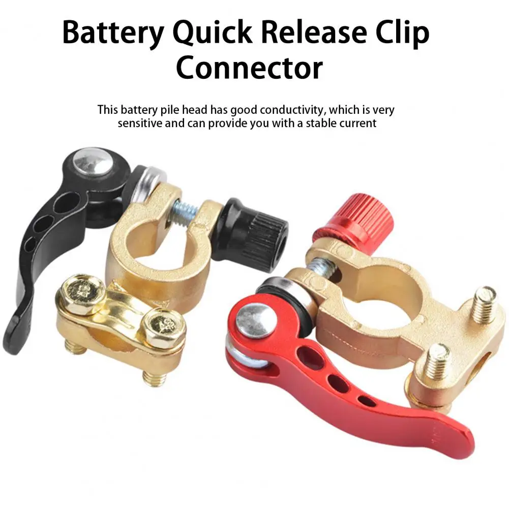 

2Pcs Helpful Wide Compatibility Car Battery Terminal Clip Detachable Battery Quick Release Clip Connector Protecting