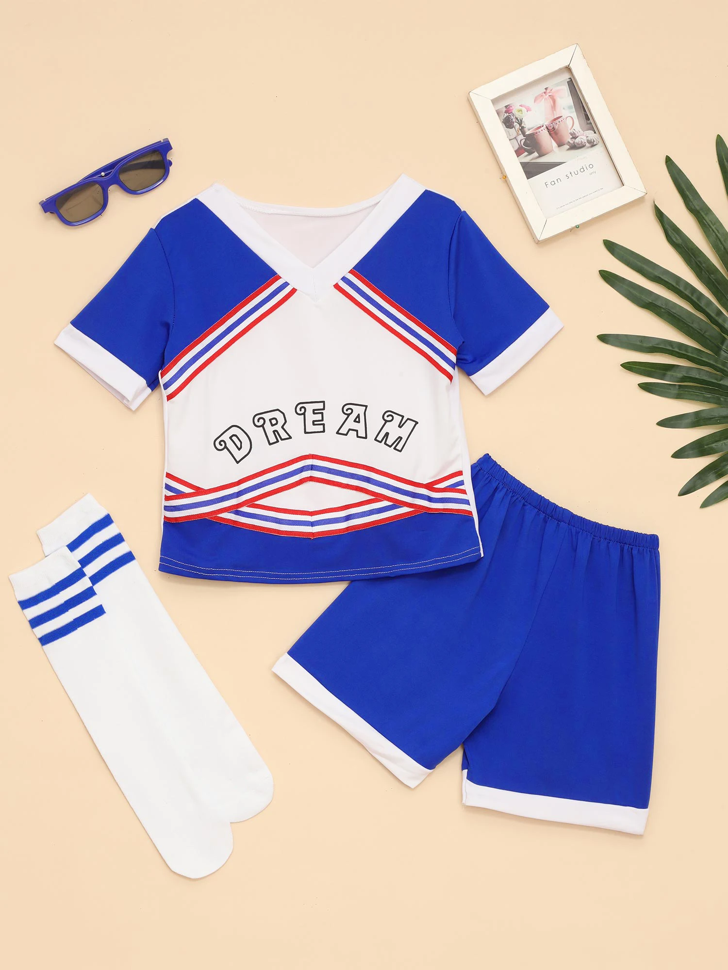 Children Cheering Team Outfit Costume Boys Cheerleader Cosutmes Cheerleading Uniform Team Stage Performance Dancwears Sets