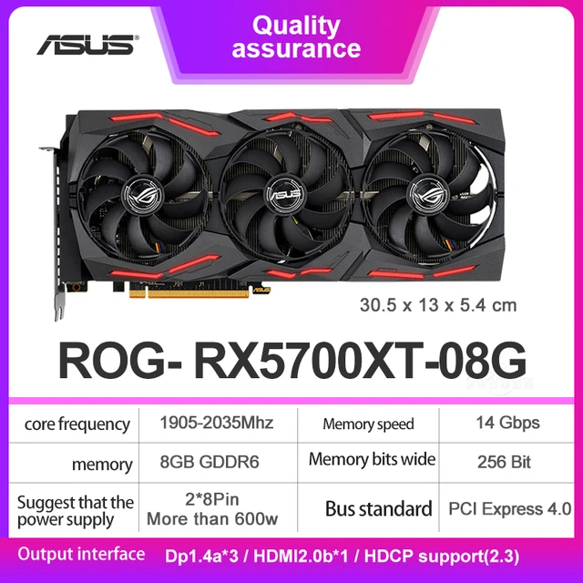 Asus high-end unique AMD ROG RX5700XT-08G GDDR6 256 bit game