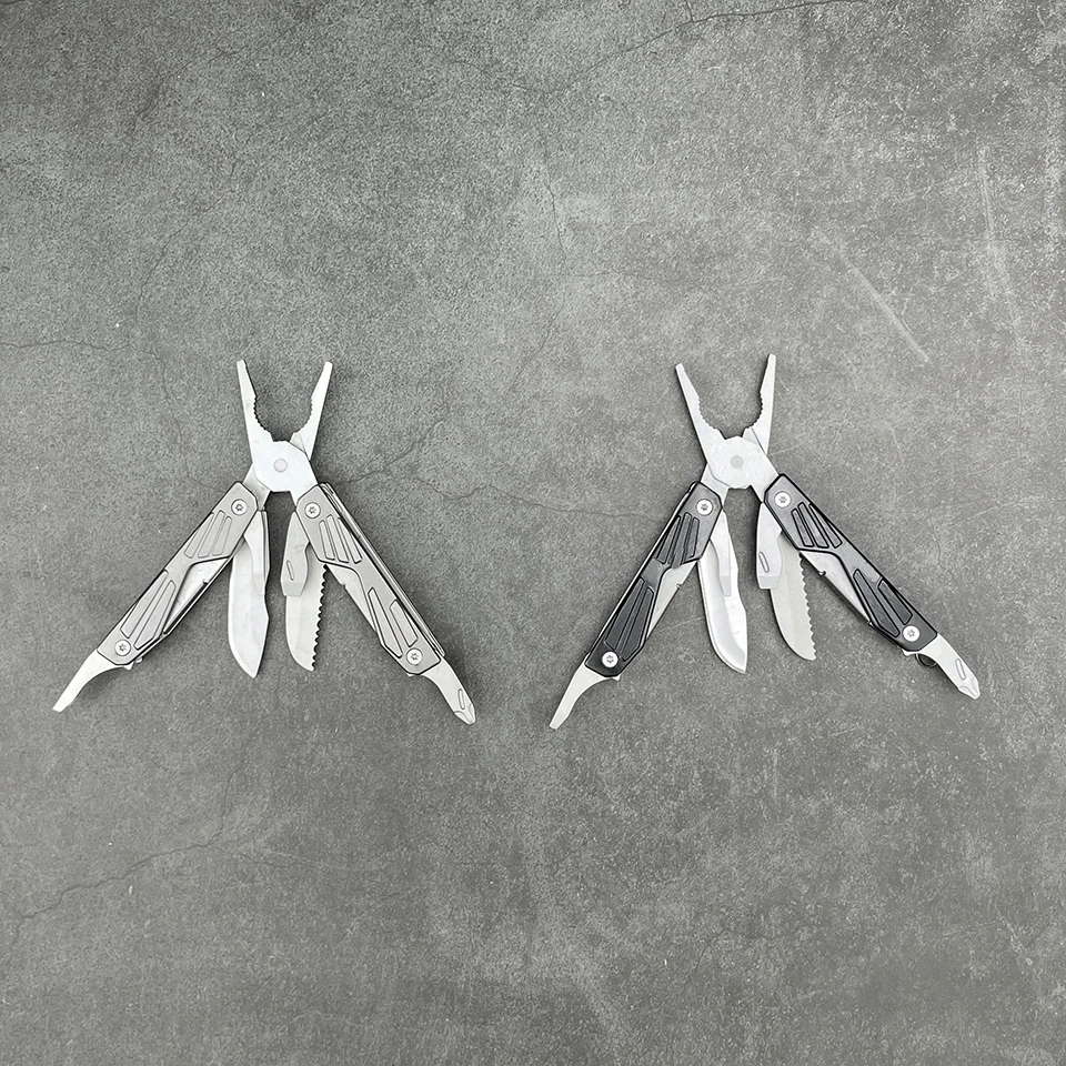 Compact Multi-Tool Outdoor Pliers Serrated Knife Bottle Opener Tweezers Wire cutter screwdriver Survival Camping Foldable EDC