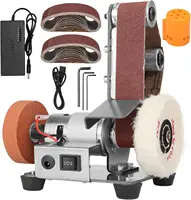 Mini Belt Sander Electric Sanding Polishing Grinding Machine 7 Variable Speed with Grinding Wheel for Polishing Wood Acrylic 1