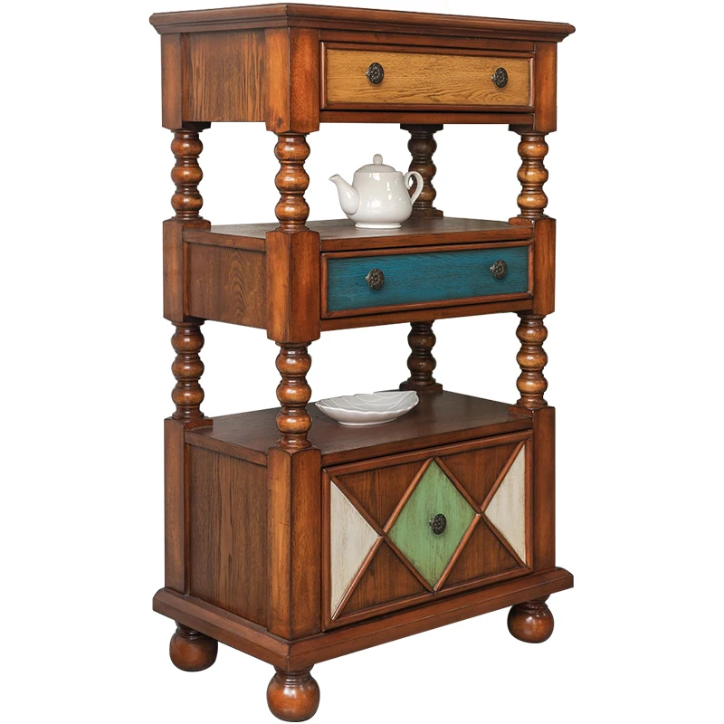 

American Country Solid Wood Chest of Drawers Small Entrance Cabinet Storage Cabinet for Living Room