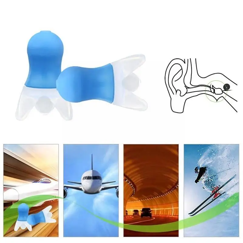 Reusable Silicone Earplugs Pressure Equalization Flight Noise Reduction Sleep Soundproof Noise Cancel Multifuntional Ear Plugs