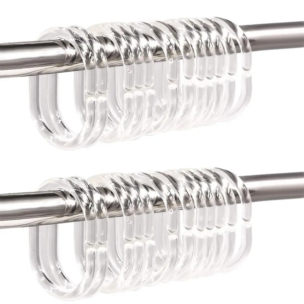 Shower Curtain Clips Hanging Ring Easy To Disassemble Widely Used Universal Size Easy To Install Bathroom Accessories Transparent Shower Curtain Ring