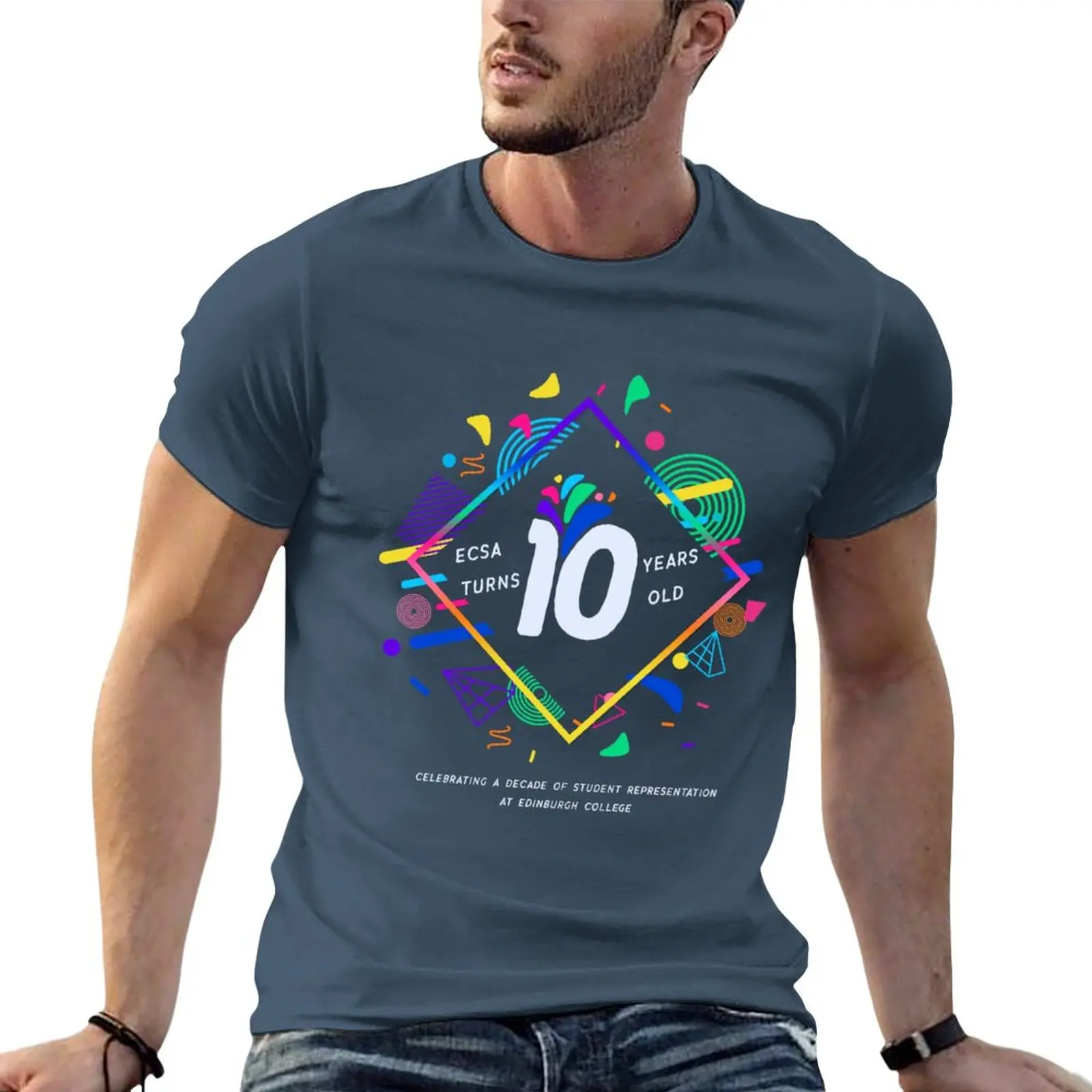 

10 Year Anniversary! - Light Blue T-Shirt plus size tops kawaii clothes Short sleeve tee men