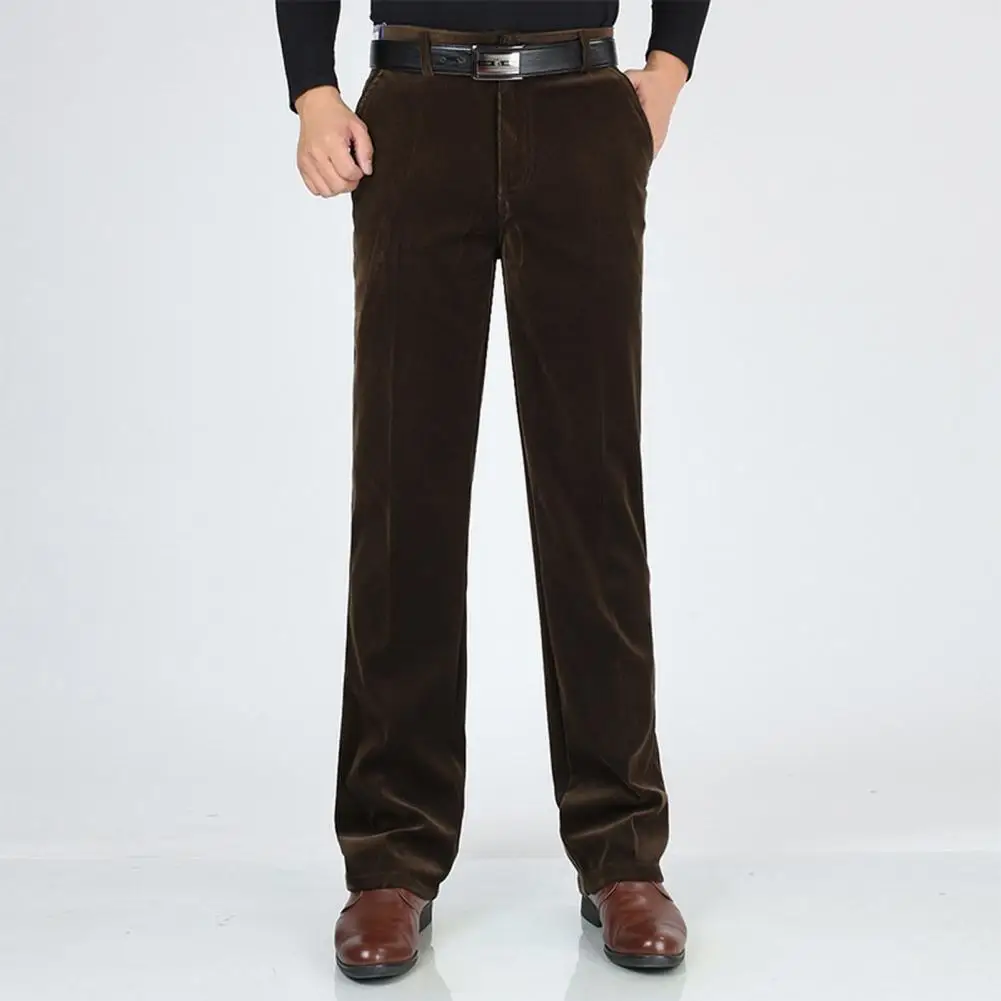 

Warm Winter Pants Cozy Corduroy Stylish Mid-aged Men's Winter Trousers with Warmth Comfort Versatility Sweatpants