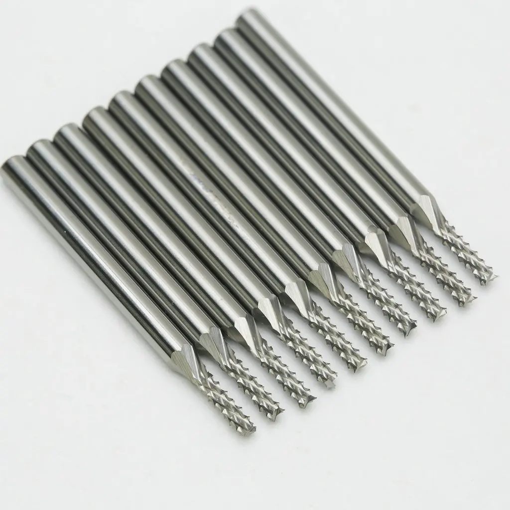 

3.175*2*8mm Corn Teeth Micro Drill Bit PCB Mill Cutter,CNC PCB End Mill Carbide Rotary Burr Tools in Cutting Hardwood Fiberglass