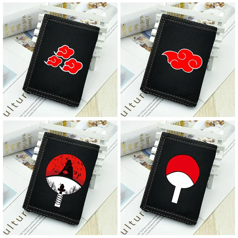 Card Holder Akatsuki Purse Anime Naruto Canvas Trifold Wallet