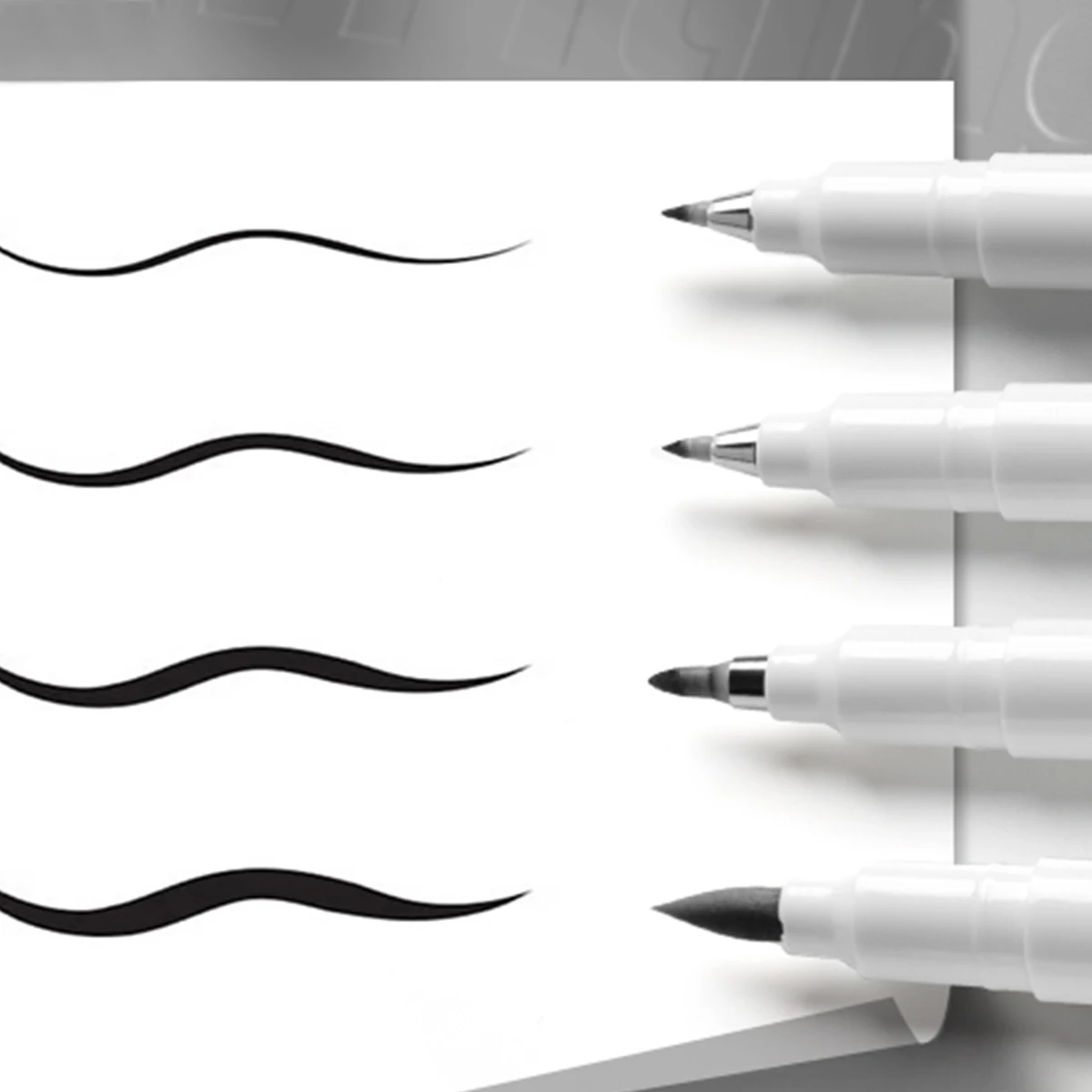 4PCS Black Brush Sign Pen Set, Multi-Tip Sizes Calligraphy Pens for Writing & Journaling - 5