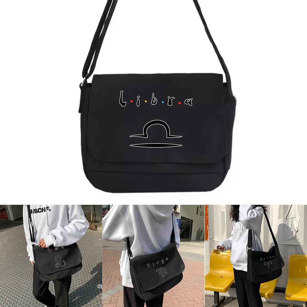 Canvas Messenger Tote Youth Fashion Casual Storage Handbag Ladies Shoulder Bag Women Outdoor Crossbody Bags Constellation Series oil painting bag folding gift handbag fashion handbag large capacity shopping totes ladies shopping bag can be personailzed