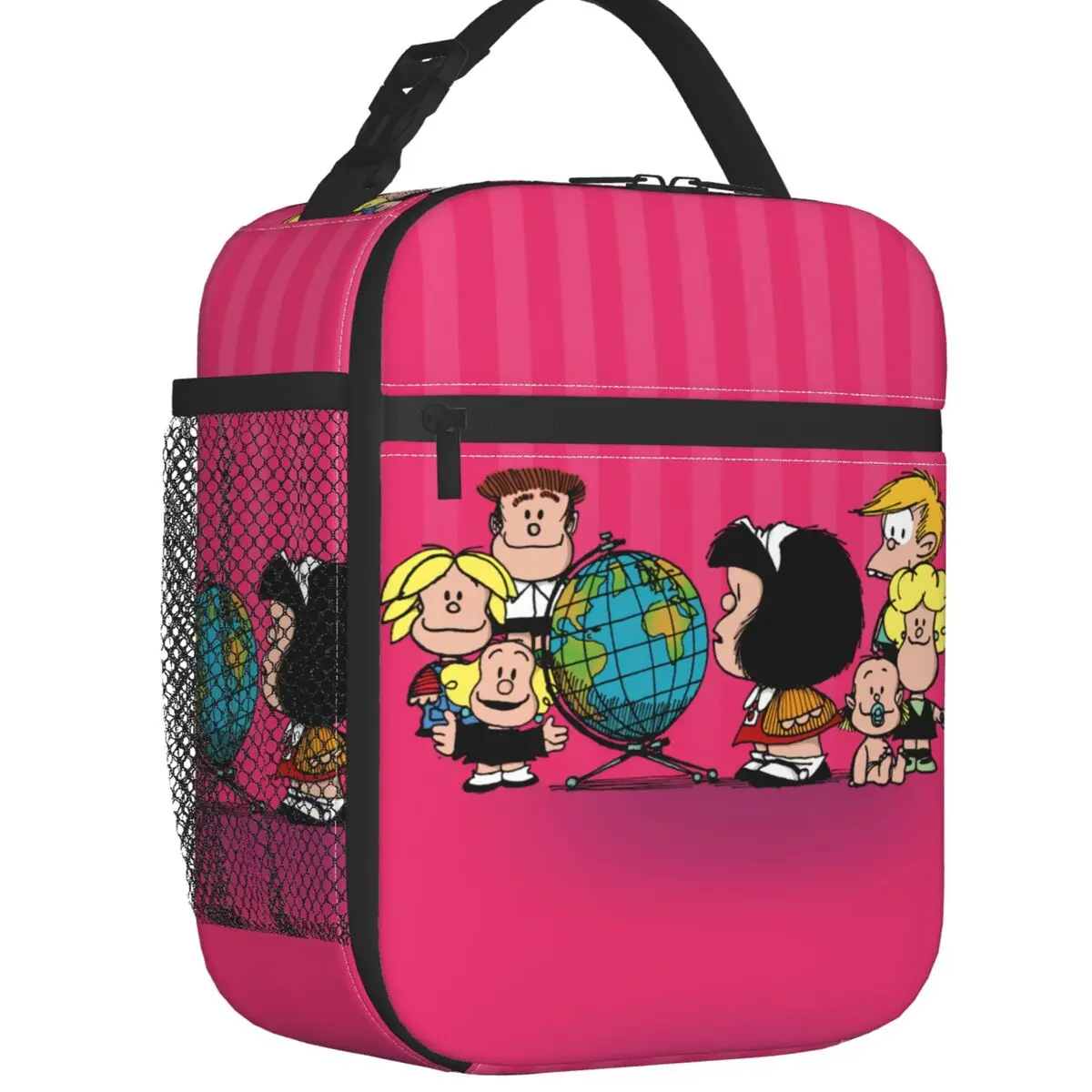 

Забавные Изолированные сумки для обеда Mafalda Frieds для женщин, комикс, Аргентина, Quino, многоразовый термоохладитель, коробка для бенто, для работы, школы, путешествий