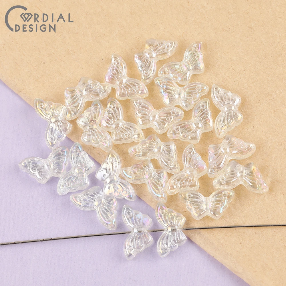 Cordial Design 8*15MM 500pcs Beads Making/Aurora Effect/DIY Glass Bead/Butterfly Shape/Jewelry Findings & Components/Hand Made - cordial
